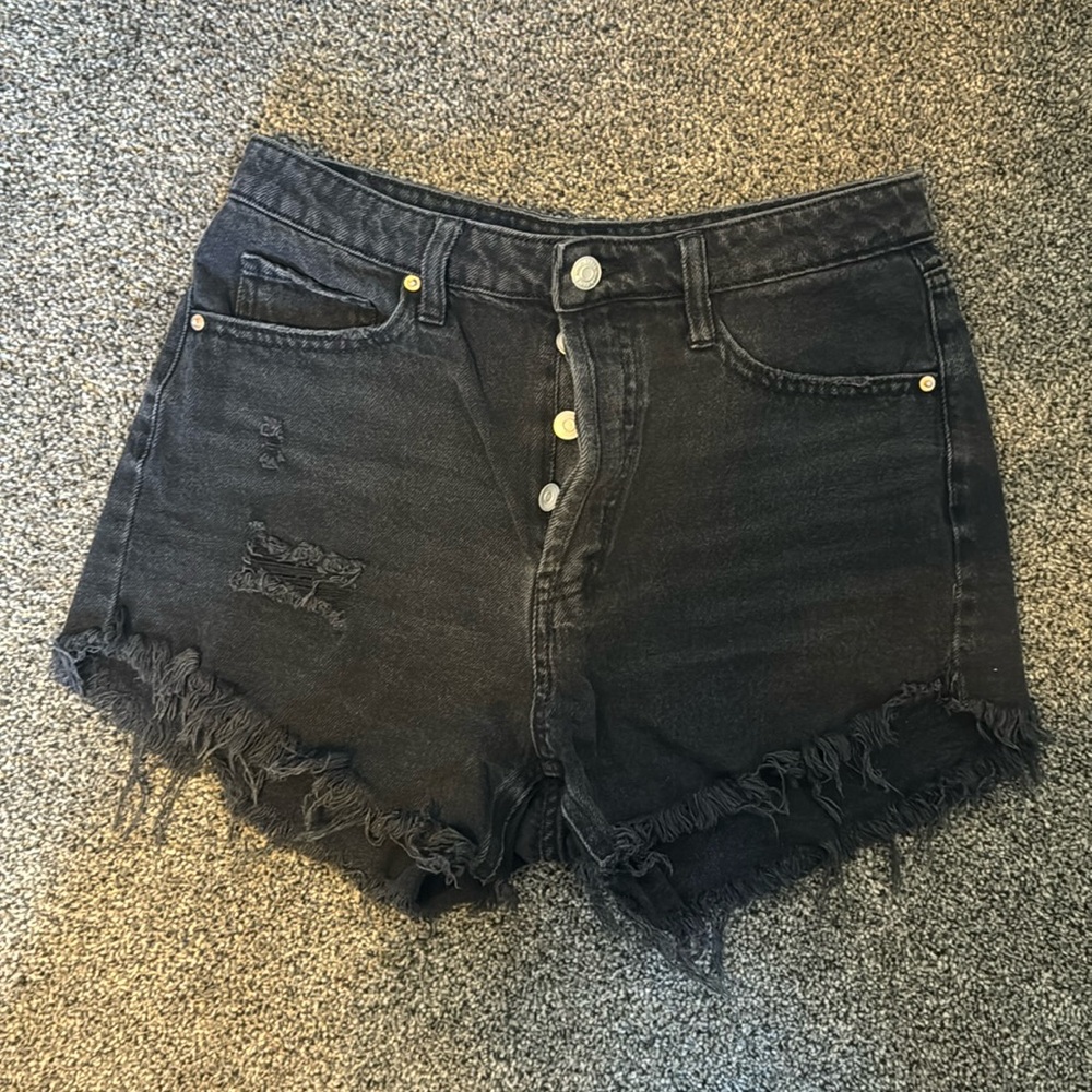Black High Waisted Jean Shorts